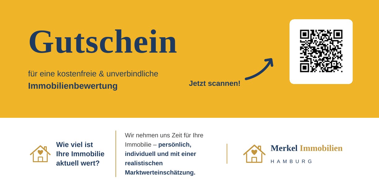 Gutschein f&uuml;r eine kostenfreie und unverbindliche Immobilienbewertung &ndash; Merkel Immobilien Hamburg