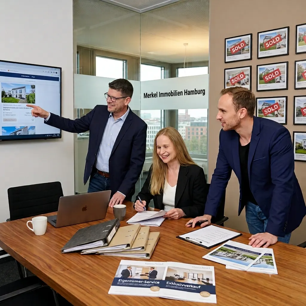 Team Merkel Immobilien Hamburg im Beratungsgespräch